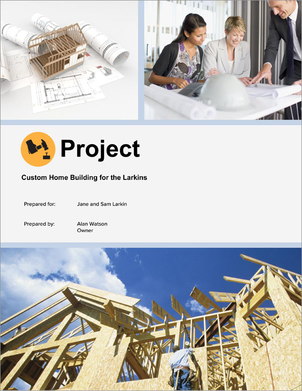 Custom Home Building Proposal Downloadable Template