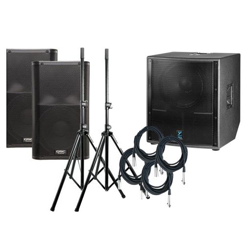 Complete PA system Rental w/ stands, cables & Sub Props AV