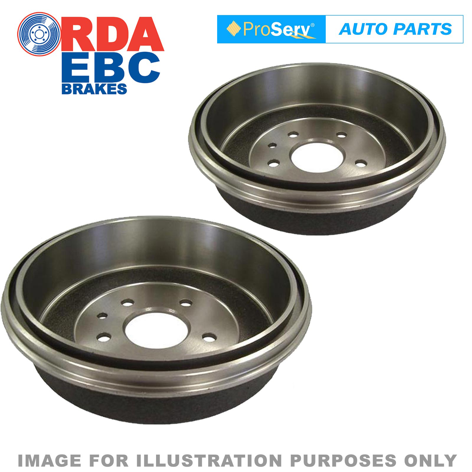 RDA6697, REAR PAIR RDA BRAKE DRUMS FORD F100 2WD & 4WD 1973 1975 (15