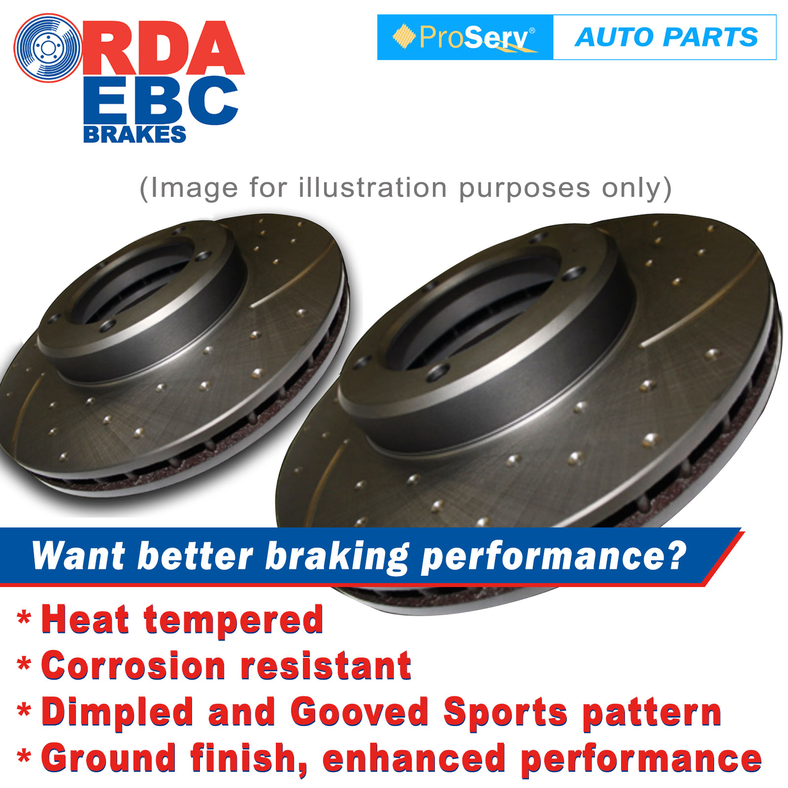 RDA40D, FRONT SLOTTED RDA DISC BRAKE ROTORS HOLDEN COMMODORE VX VY VZ