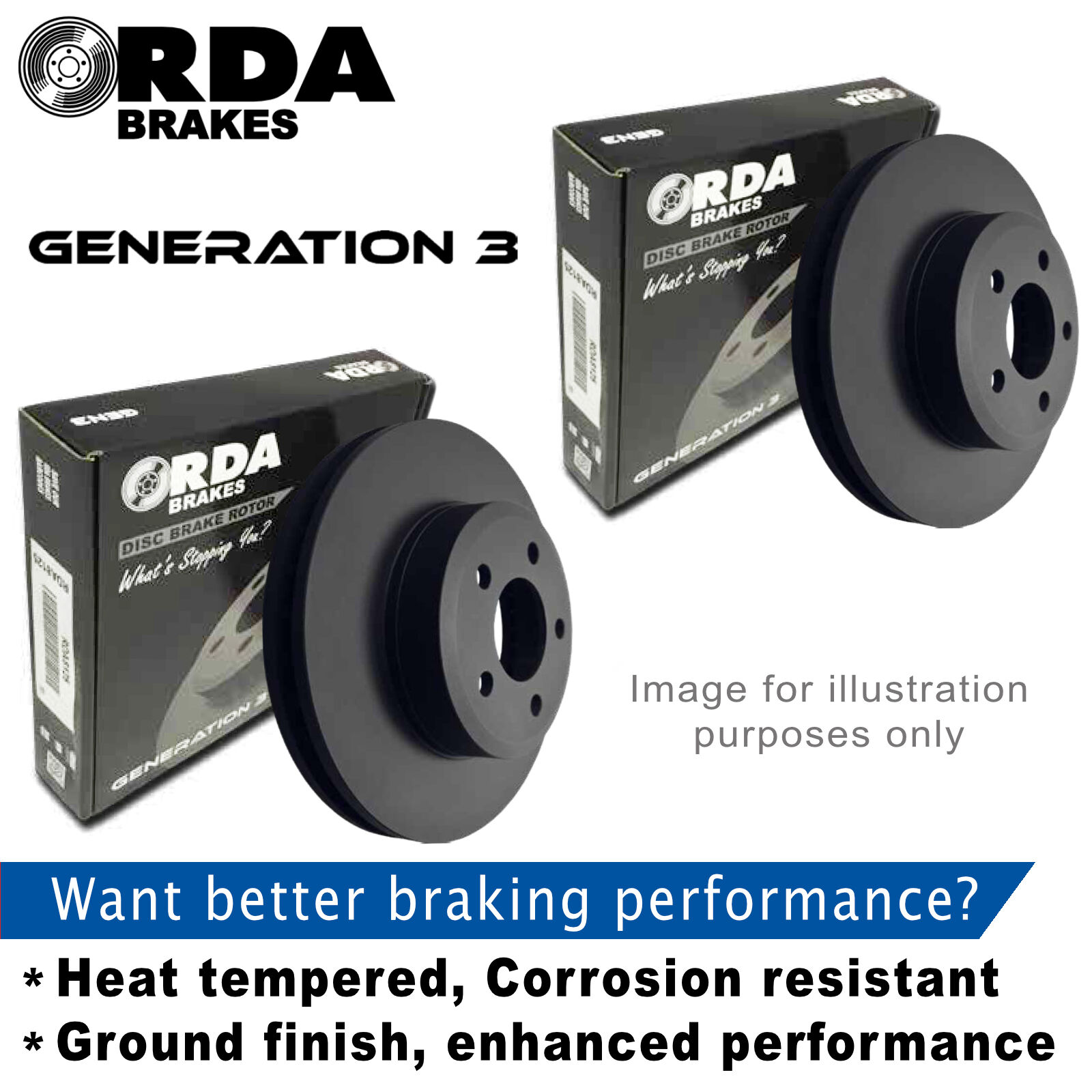 RDA8083, FRONT PAIR RDA DISC BRAKE ROTORS TOYOTA HILUX 4WD KUN26 WITH