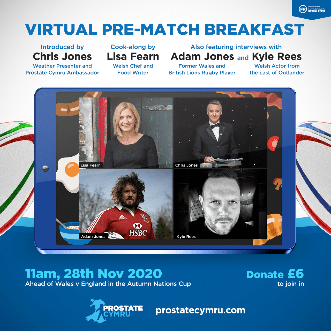 The Virtual PreMatch Breakfast for Prostate Cymru. Prostate Cymru