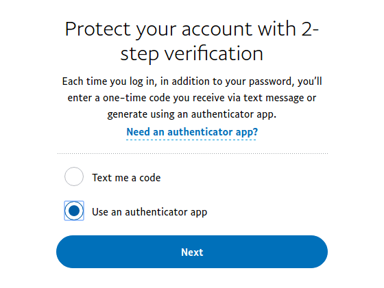 PayPal TwoFactor Authentication with Hardware Security Key