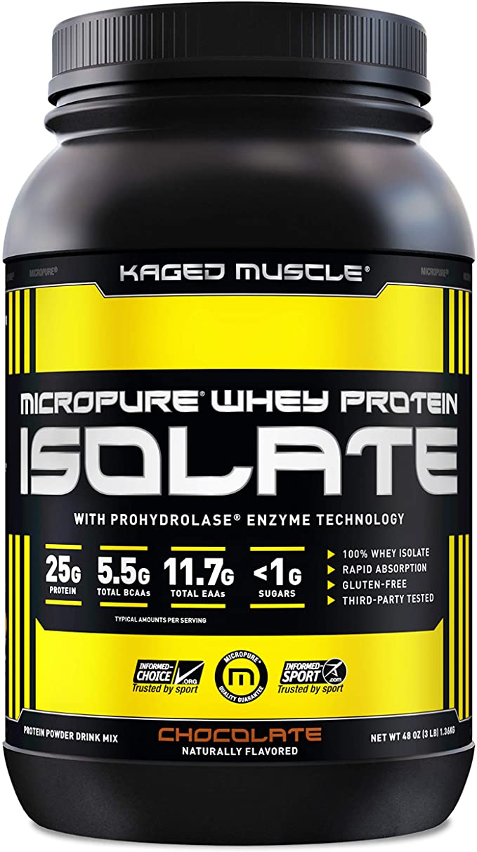 Whey Protein Powder, Kaged Muscle 100 Whey Protein Isolate Powder for