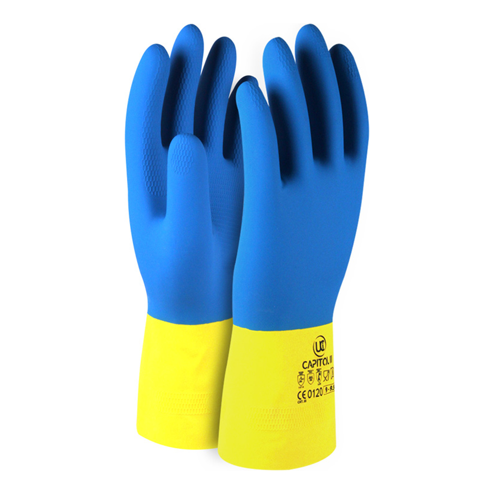 Double Dipped Chemical Resistant Rubber Gloves. Protexmart
