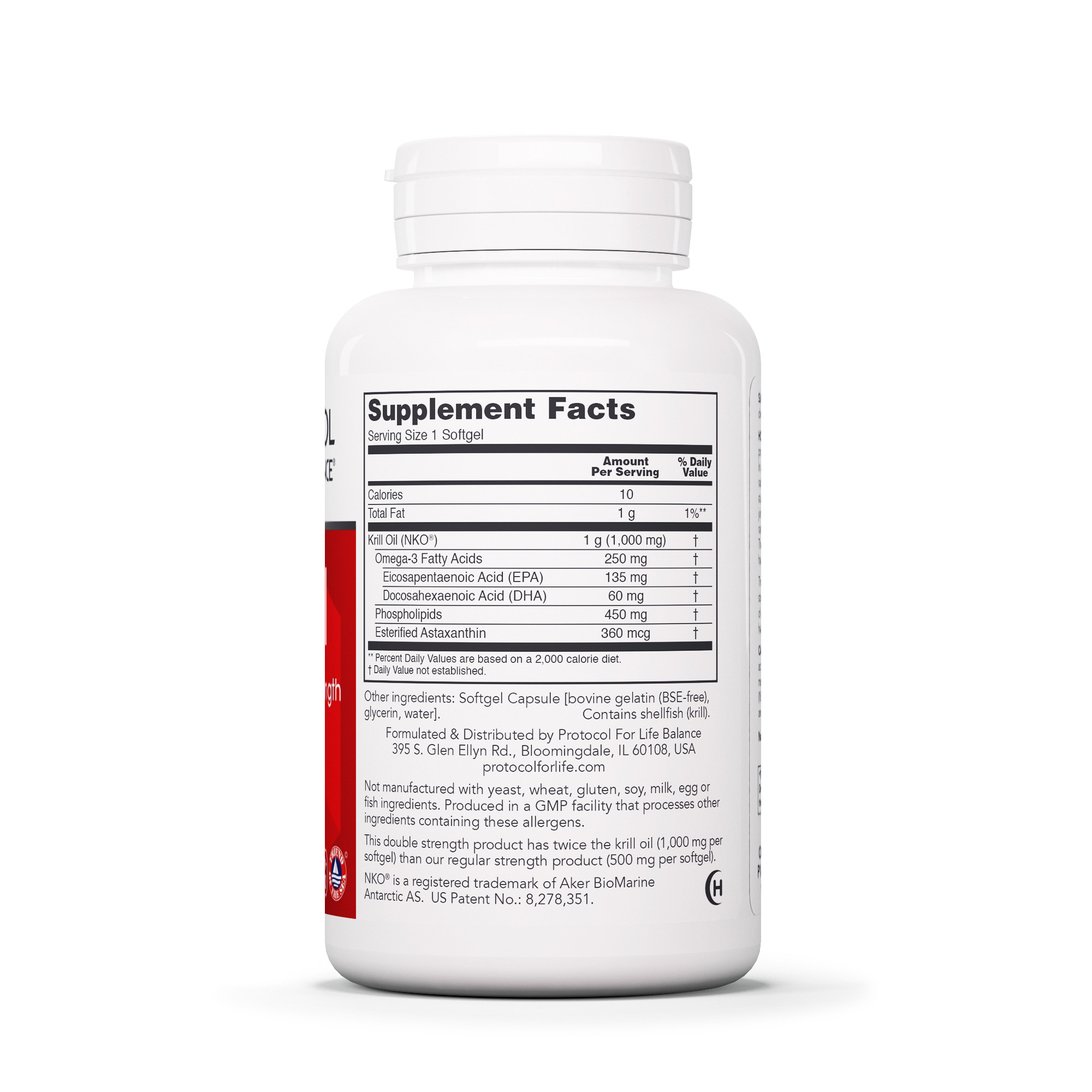 Krill Oil 1,000 mg 1,000 mg Double Strength Protocol for Life Balance