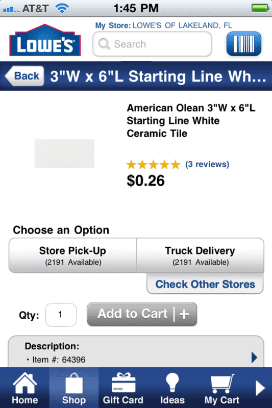 Lowes App for iOS or Android Pro Tool Reviews