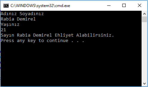 If - Else Karar Yapıları
