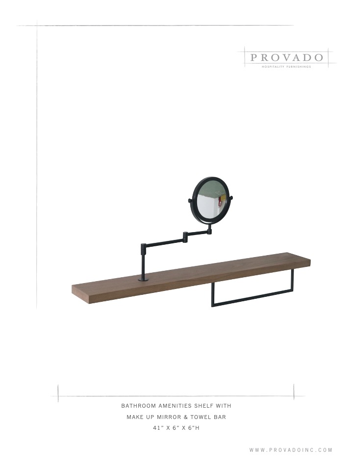 Amenities Shelf with Mirror & Towel Bar Provado Inc