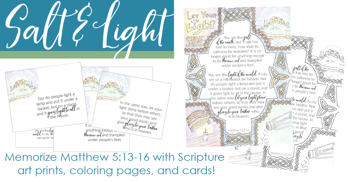 Salt and Light Printable for Scripture Memorization