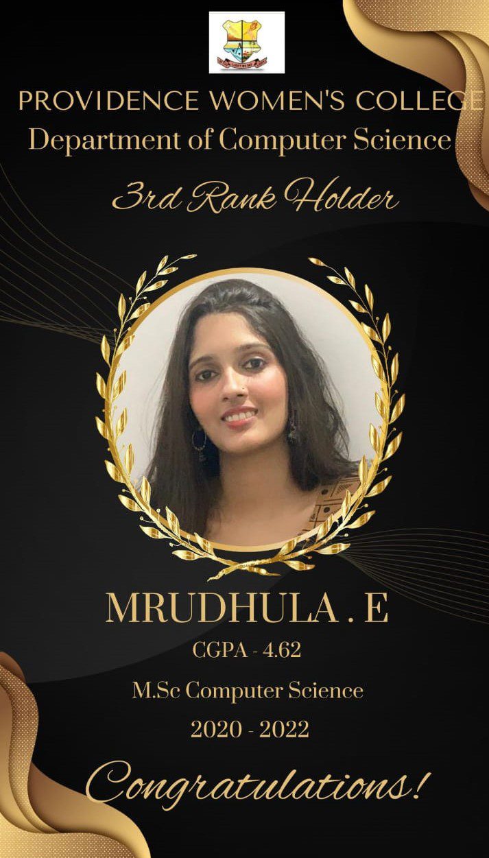 Calicut University Rank Holders 2022 Providence Women's College Calicut