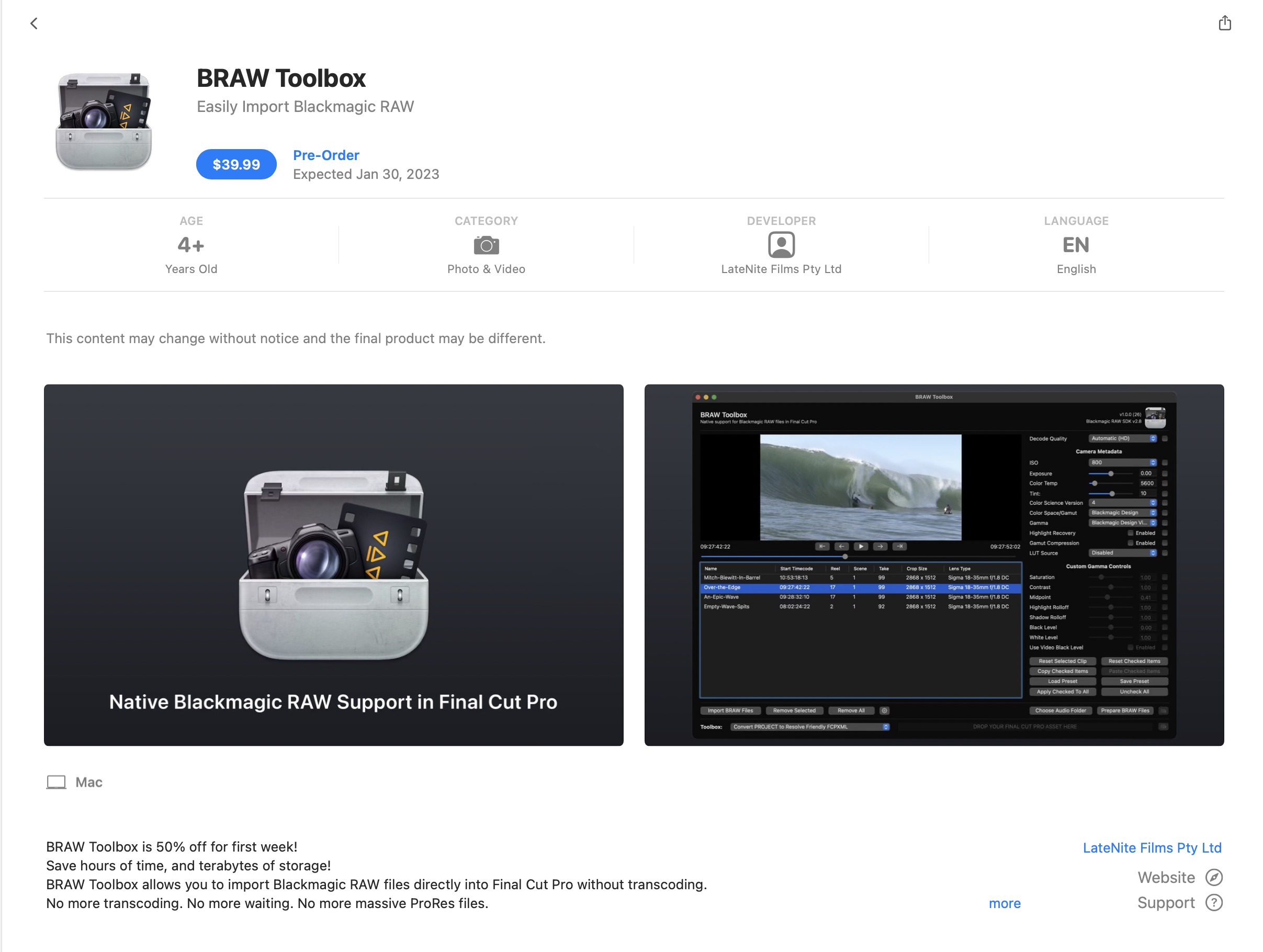 Edit BRAW files in Final Cut Pro with BRAW Toolbox by Scott Simmons