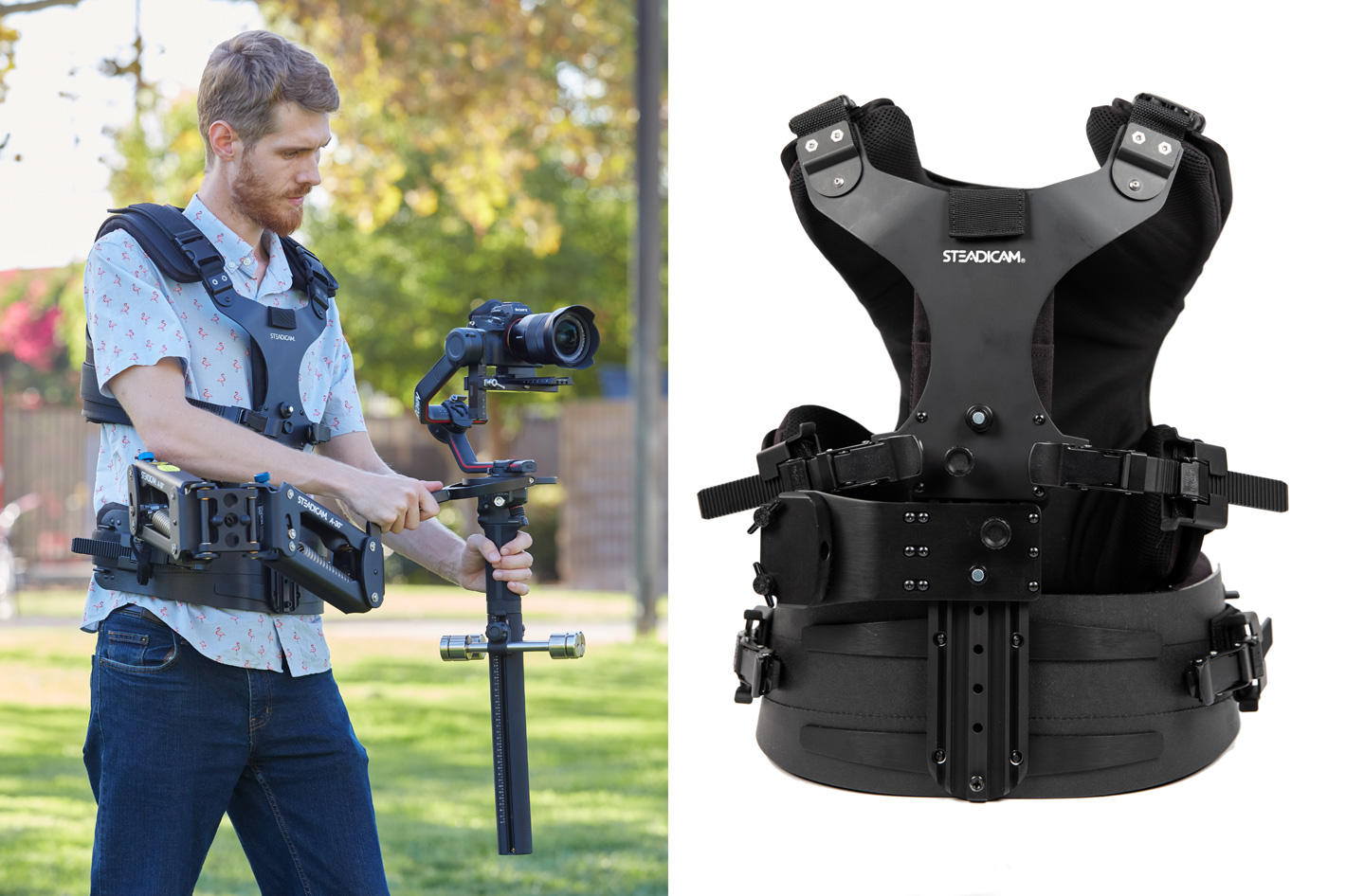 SteadimateRS converts Ronin gimbal to a bodyworn Steadicam