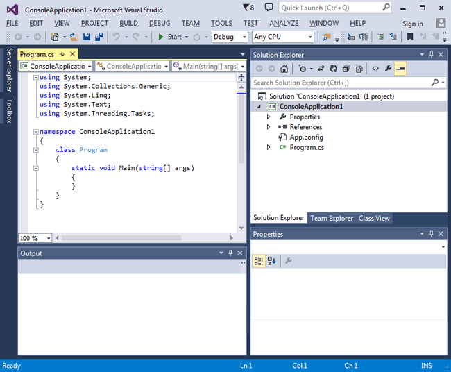 Membuat aplikasi console C dengan Visual Studio Community