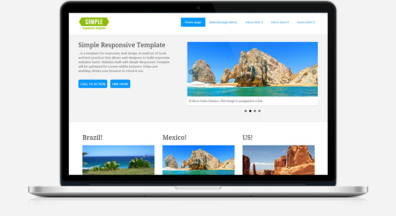Simple Website Template with Sticky Sidebar HTML5