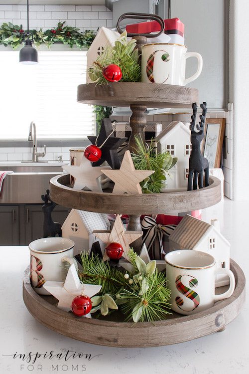 40 Tiered Tray Christmas Decor Ideas Prudent Penny Pincher