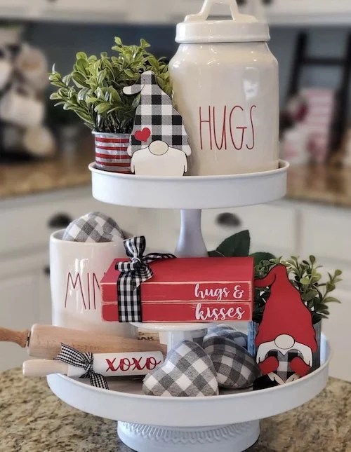 30 Tiered Tray Valentine's Day Decor Ideas Prudent Penny Pincher