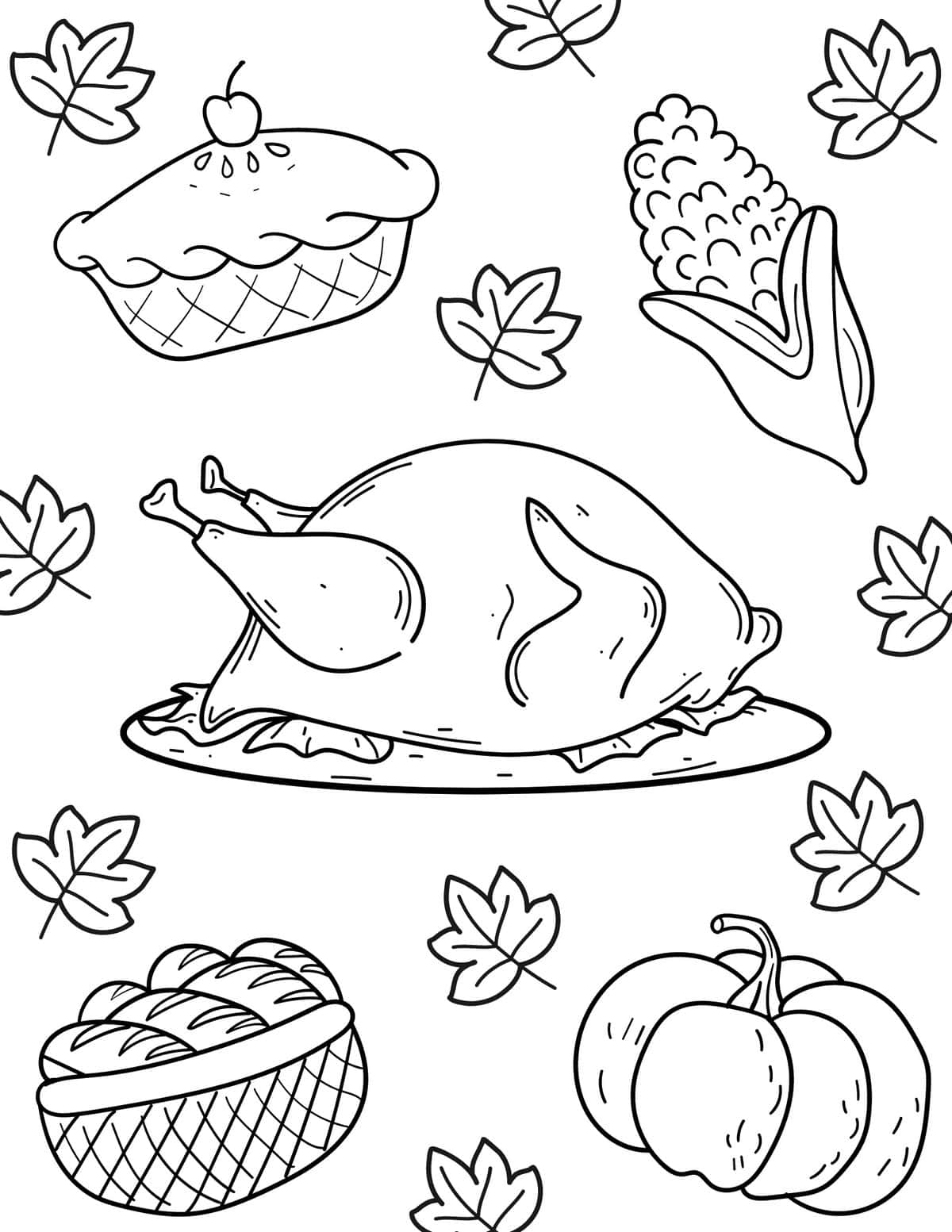 Thanksgiving Food Coloring Page