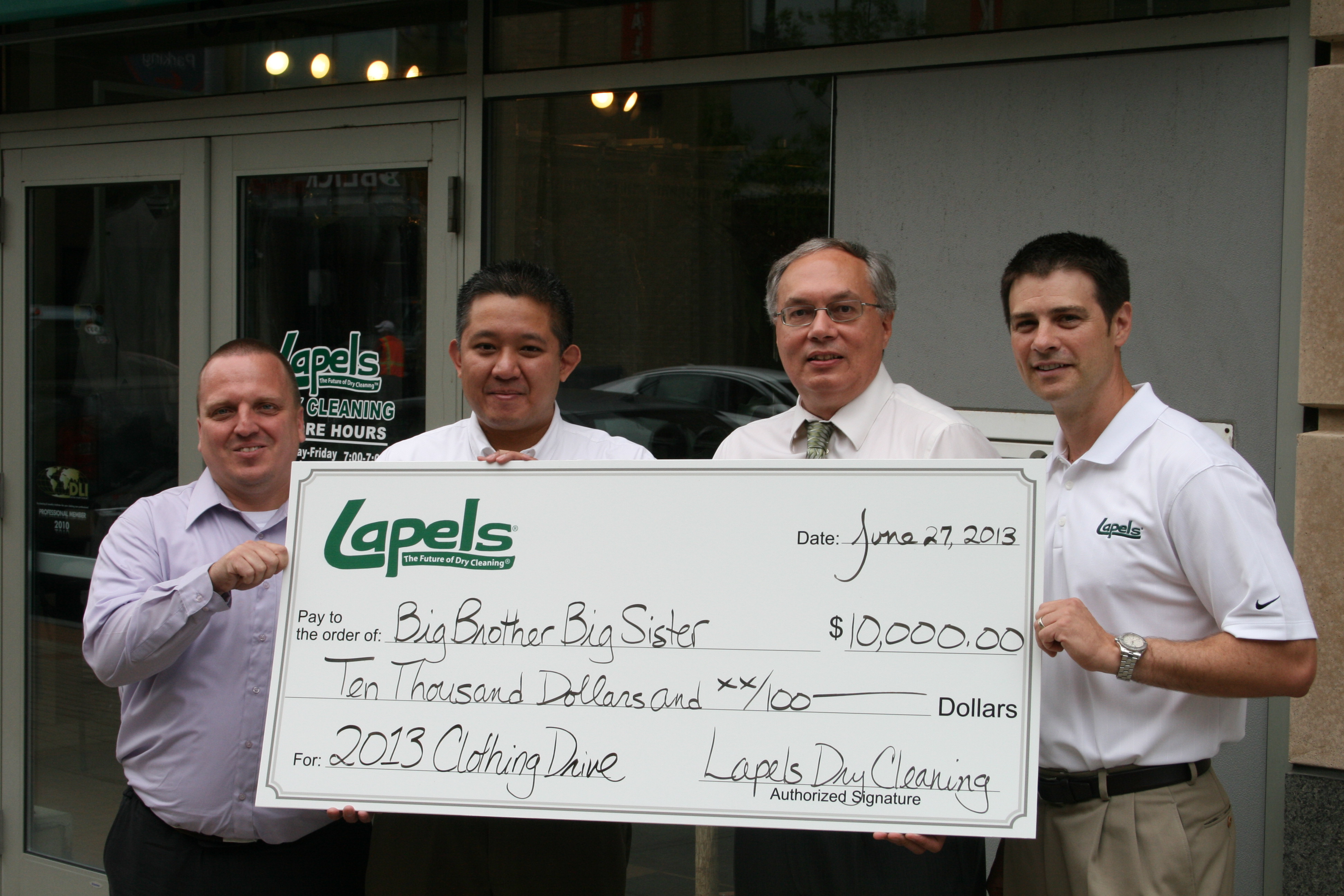 Lapels Strong. Lapels Dry Cleaning customers donate nearly three tons