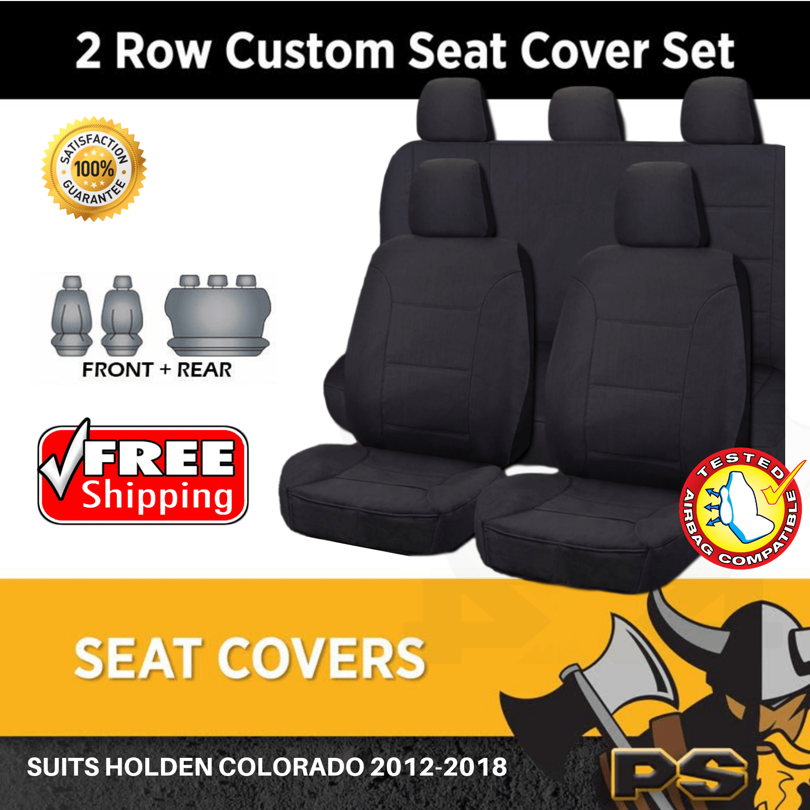 Canvas Seat Covers suit Holden Colorado 20122018 Tailor Made Front + Rear