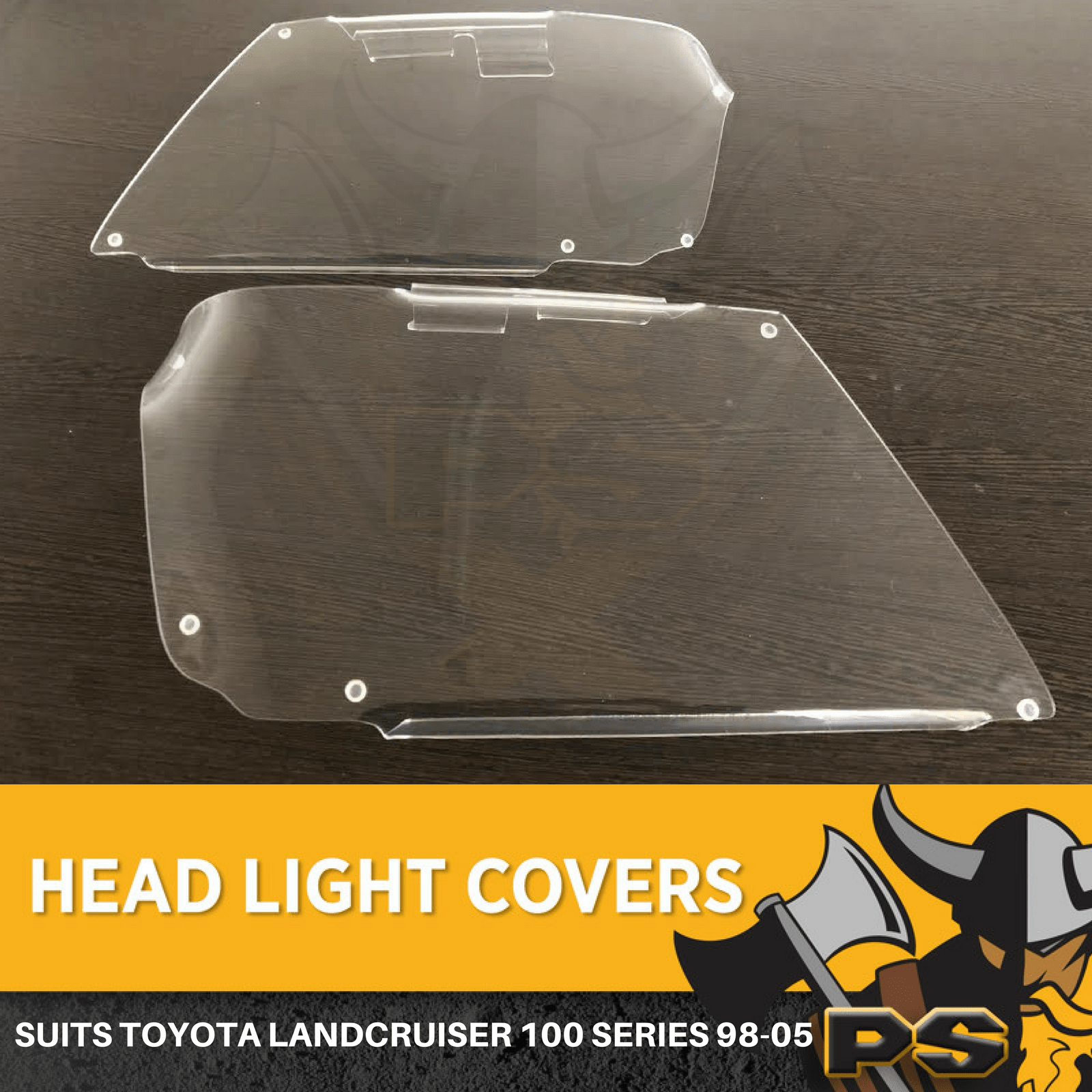Headlight Covers Lamp Protectors to suit a Toyota Landcruiser 100
