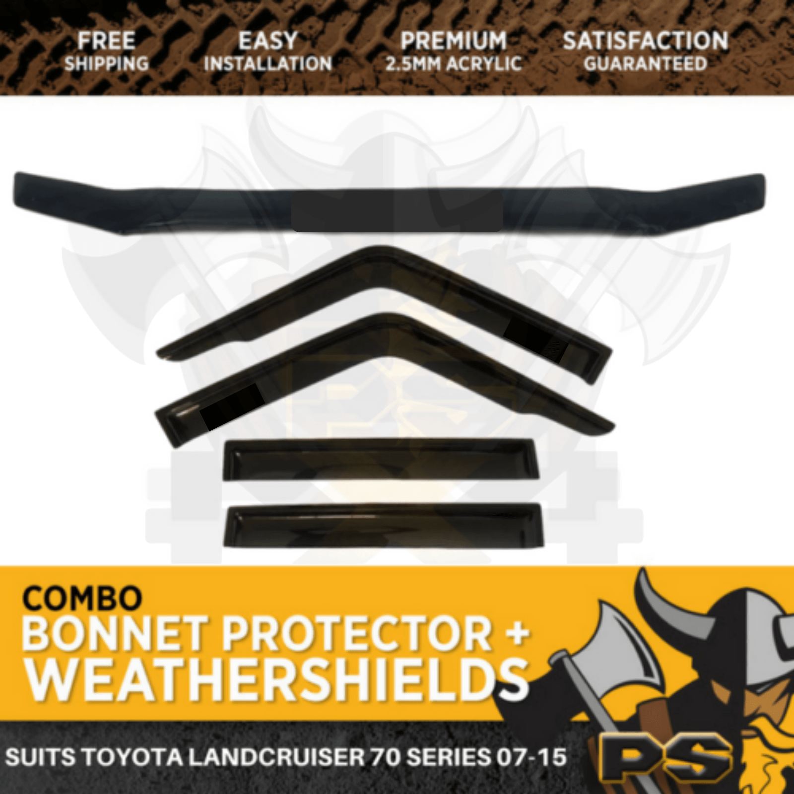 Protector, Weathershields to suit Toyota Landcruiser 2017+ 70 76