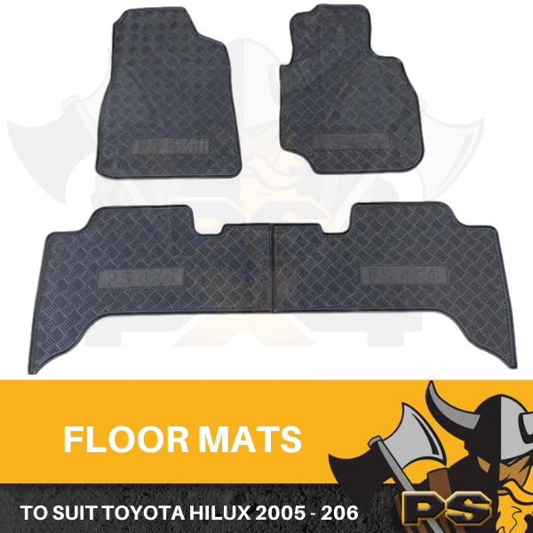 Premium Quality Rubber Floor mats to Suit Toyota Hilux 20052015 4 piece