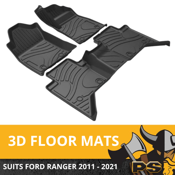 3D Ford Ranger PX PX2 PX3 2011 2022 Dual Cab Floor Mats Front & Rear New