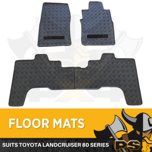 Rubber Floor Mats to suit Toyota Landcruiser 80 Series 19901998