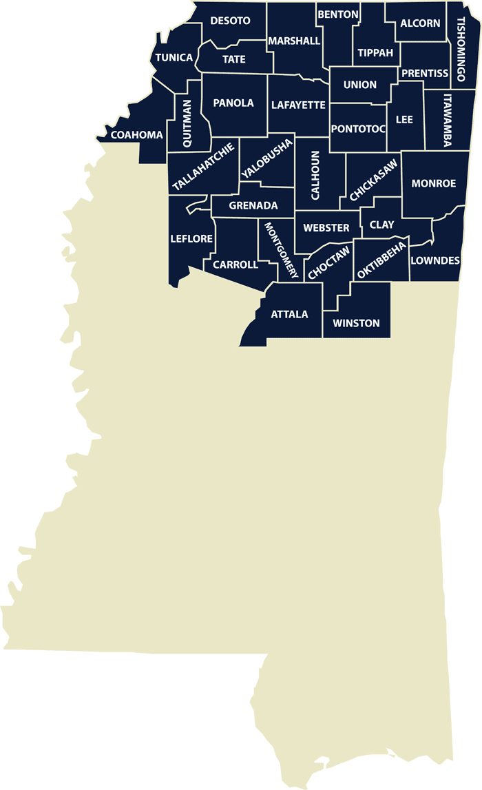 Northern District Map MISSISSIPPI PUBLIC SERVICE COMMISSION