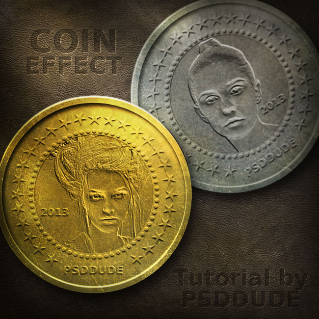 Create a Metal Coin in Tutorial PSDDude