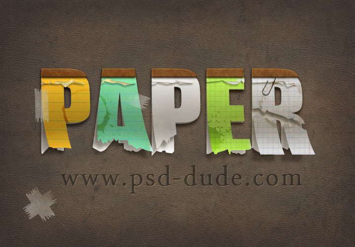 Create a Paper Text in Tutorial PSDDude