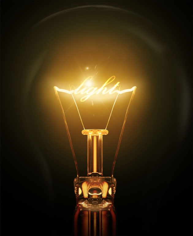 Light Text Effect in Adobe PSDDude