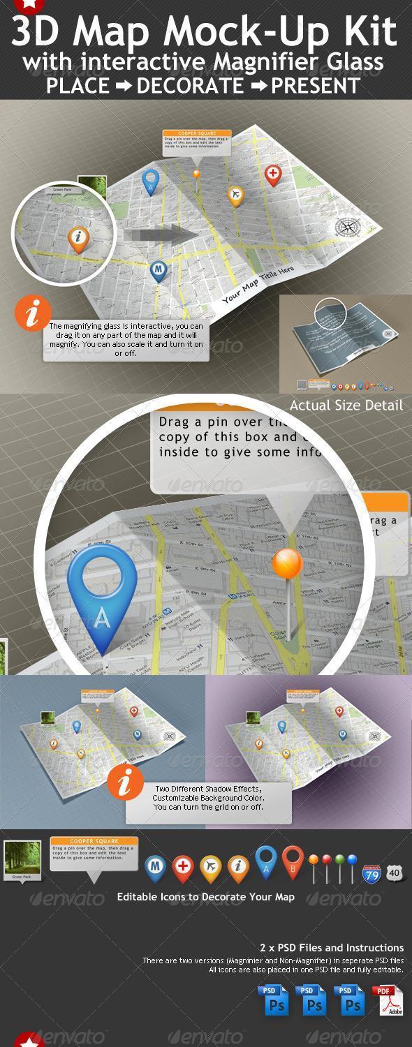 Vector Map with UI Elements PSDDude