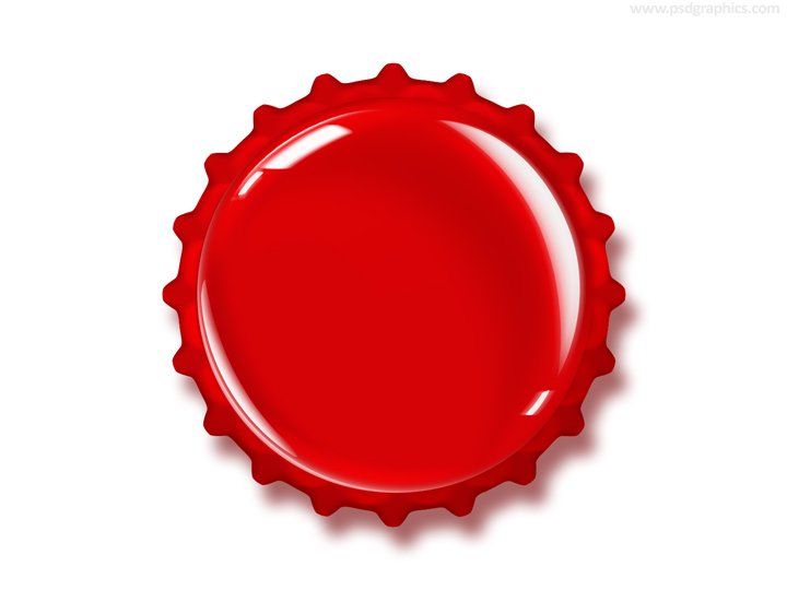 Red bottle cap template (PSD) PSDgraphics