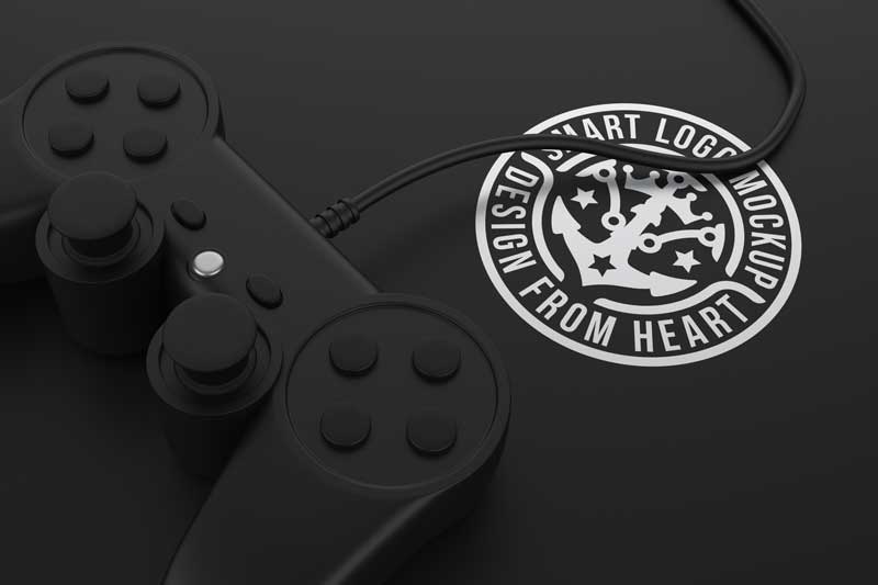 Black Game Controller Mockup
