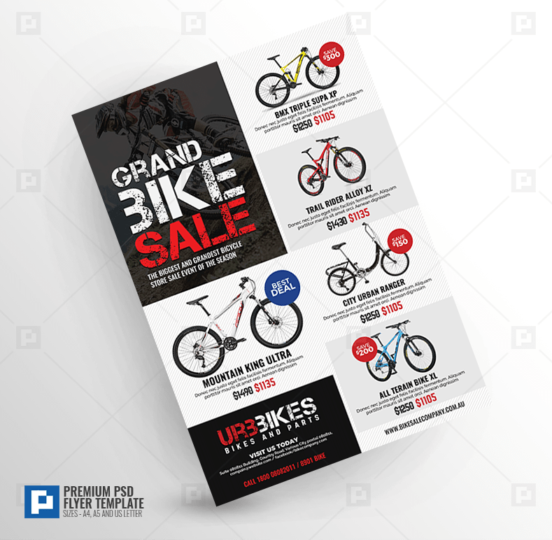 Bicycle Shop Promo Flyer PSDPixel