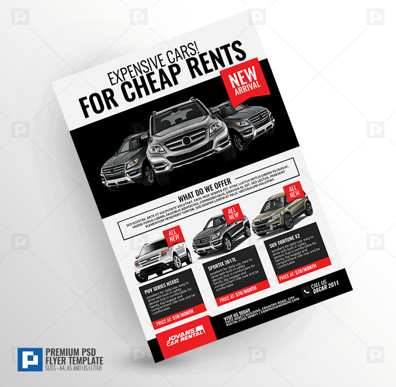 Car Rental and Dealership Flyer PSDPixel
