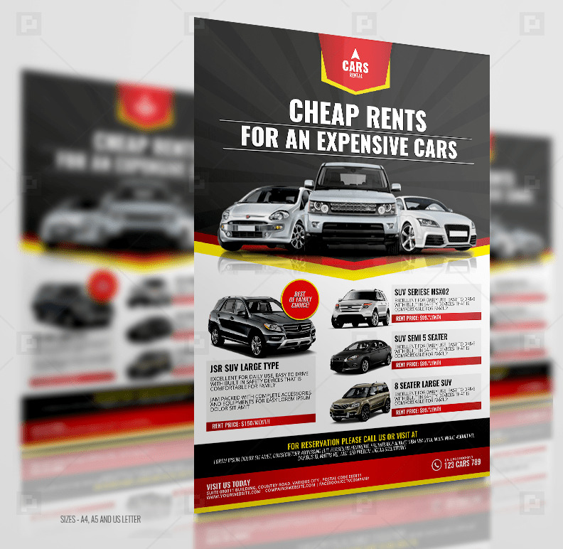 Car Rental Services Flyer PSDPixel