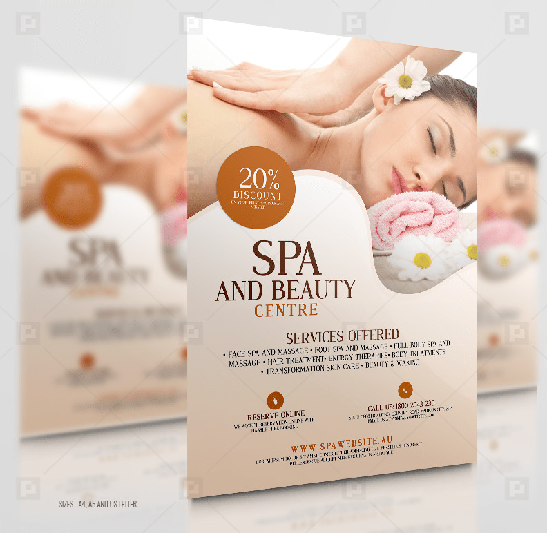 Spa and Skin Care Center Flyer PSDPixel