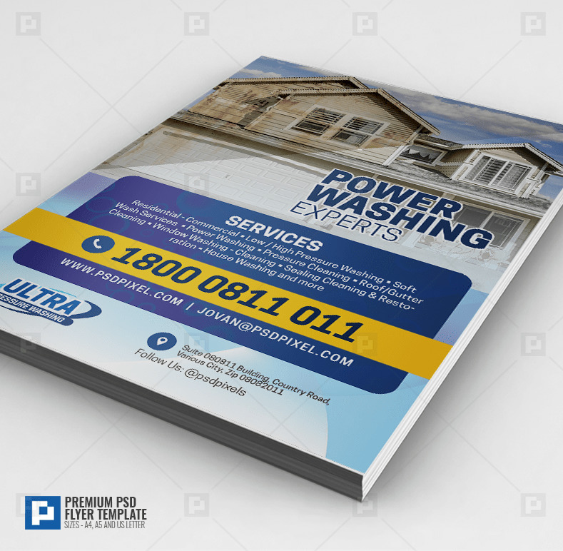 Power Cleaning Services Flyer PSDPixel