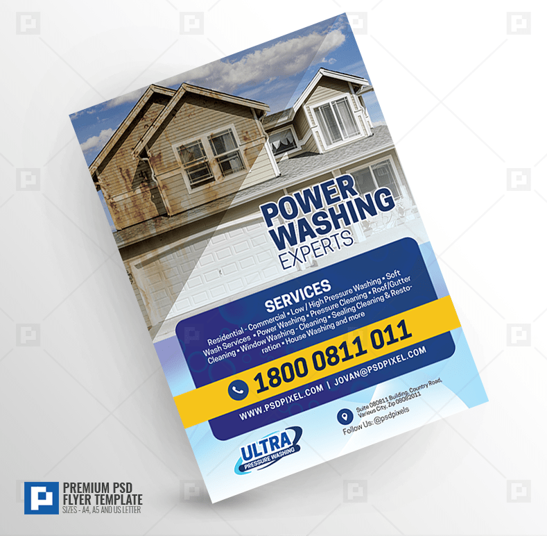 Power Cleaning Services Flyer PSDPixel
