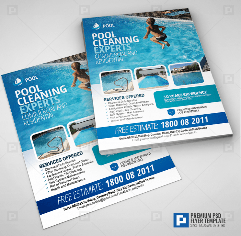 Swimming Pool Service Company Flyer PSDPixel