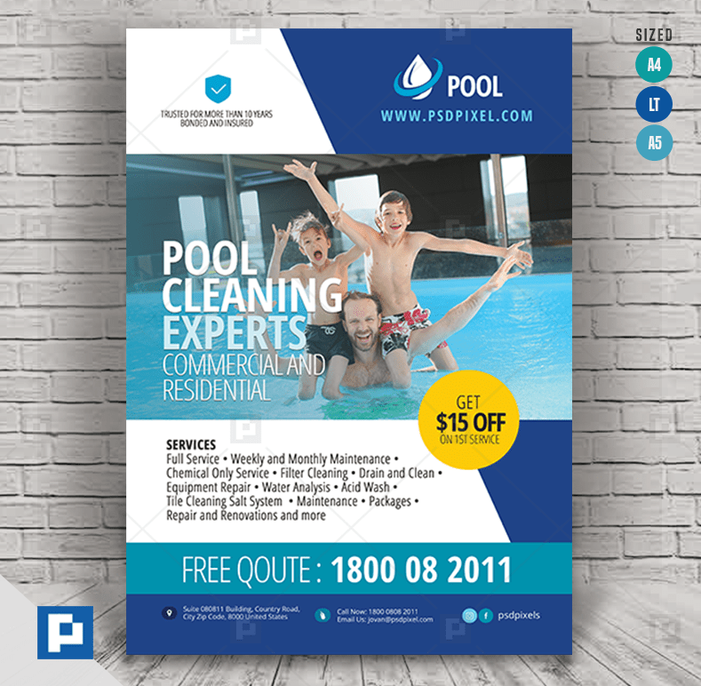 Swimming Pool Services Flyer PSDPixel