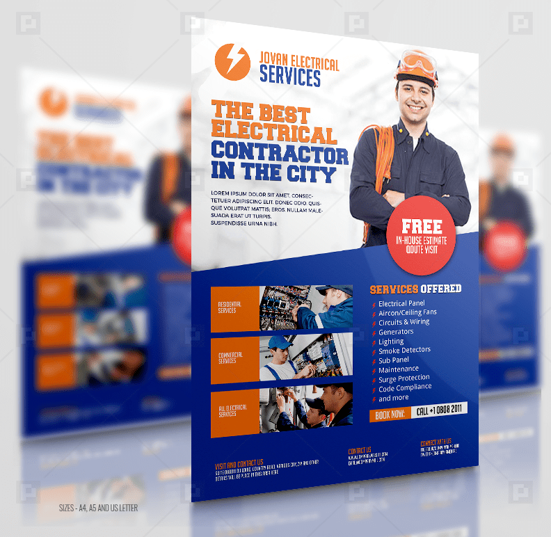 Electrical Services Flyer PSDPixel
