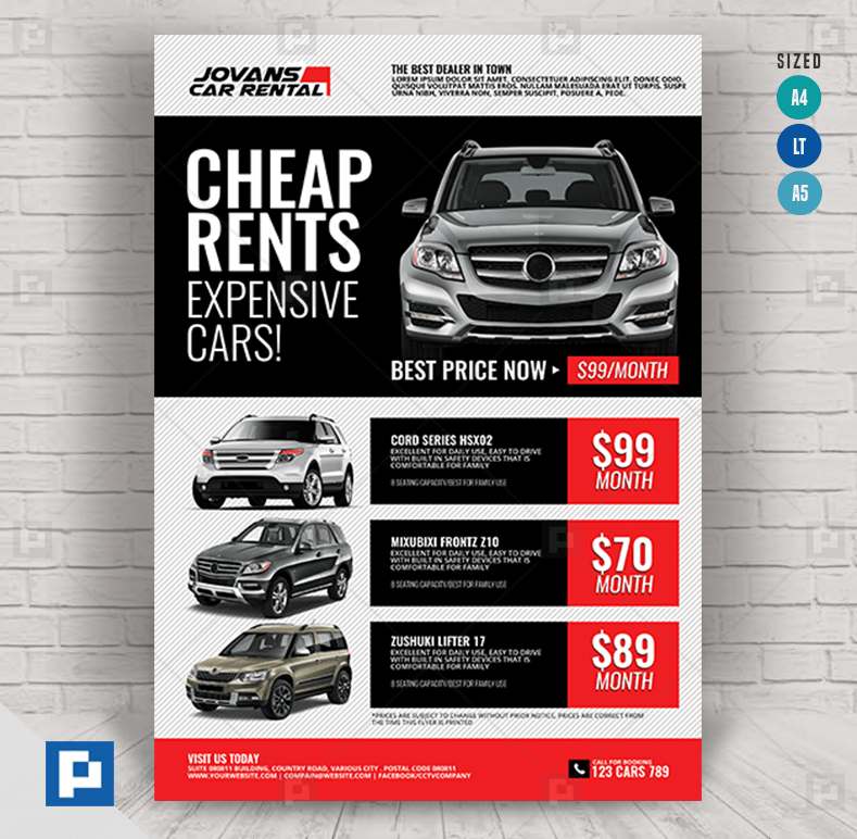 Car Rental Flyer PSDPixel