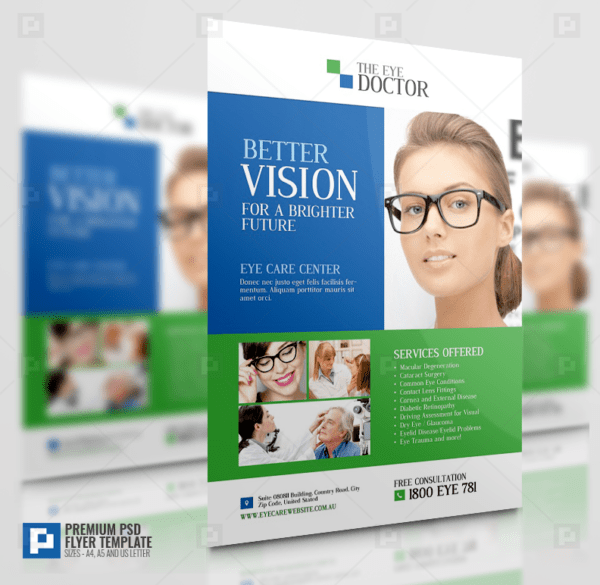 Eye Care Center Flyer PSDPixel