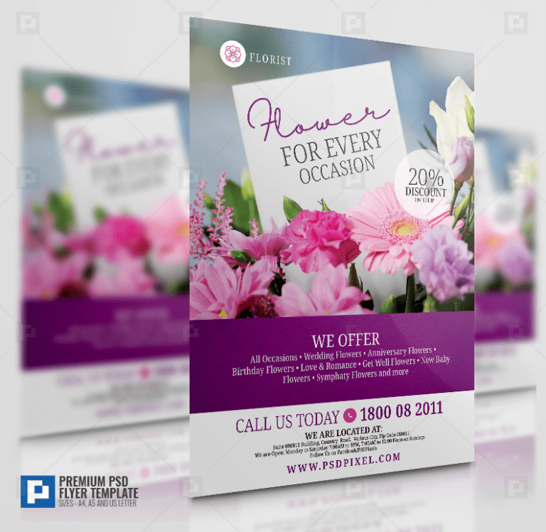 Florist Promotional Flyer PSDPixel