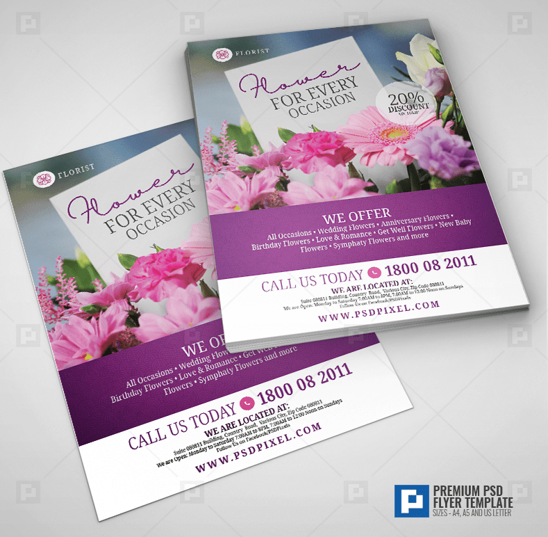 Florist Promotional Flyer PSDPixel