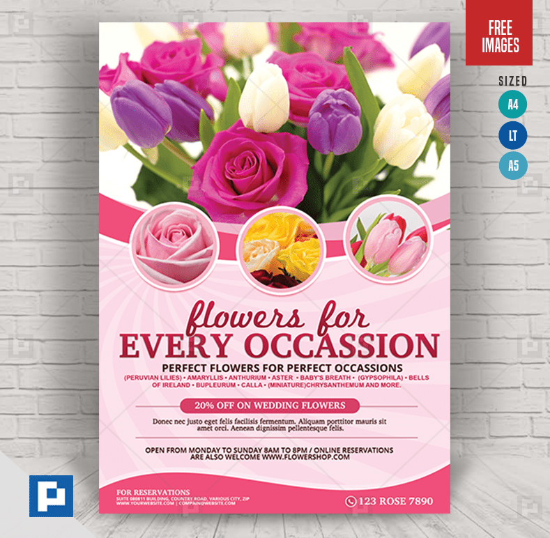 Flower Shop Flyer PSDPixel